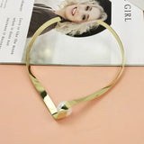 Torques Choker Necklace For Women Statement Wide Metal Collar Jewelry
