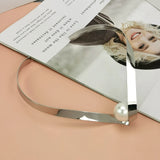 Torques Choker Necklace For Women Statement Wide Metal Collar Jewelry