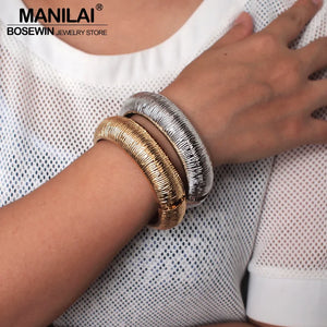 Rough Surface Metal Bangles Bracelets Punk Statement Cuff Bracelets