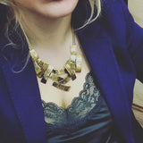 Vintage Cross Choker Necklace Snake Chain Statement Jewelry