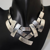Vintage Cross Choker Necklace Snake Chain Statement Jewelry