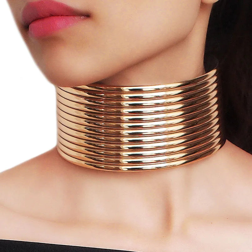 Vintage Chunky Chokers Leather Statement Necklaces Indian Style
