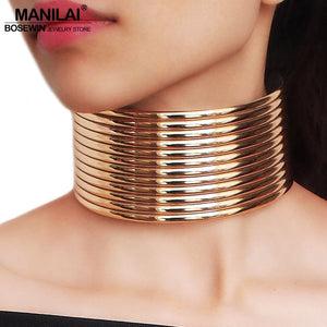 Vintage Chunky Chokers Leather Statement Necklaces Indian Style