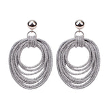 Bohemian Round Multilayer Dangle Earrings Statement Party Jewelry