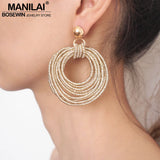 Bohemian Round Multilayer Dangle Earrings Statement Party Jewelry