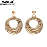 Bohemian Round Multilayer Dangle Earrings Statement Party Jewelry