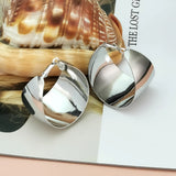 Chunky Hoop Earrings Alloy Metal Large Statement Jewelry
