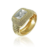 Geometric Alloy Statement Cuff Bracelet Square Glass Bangles Party Jewelry