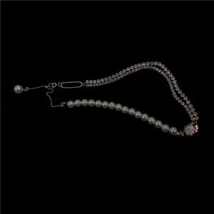 MASA Korea Rhinestone Pearl Choker Necklace for Women Girls