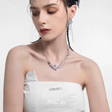 Silver Plated Bead Pendant Necklace for Women