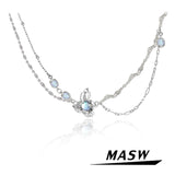 Silver Plated Bead Pendant Necklace for Women