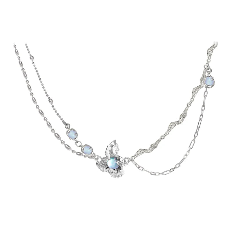 Silver Plated Bead Pendant Necklace for Women