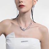 Silver Plated Bead Pendant Necklace for Women