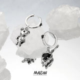 Bear Earrings High Brass Silver Plated Heart Earrings