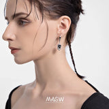 Bear Earrings High Brass Silver Plated Heart Earrings