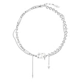 Modern Jewelry Star Pendant Necklace Brass Thick Chain Women Gift