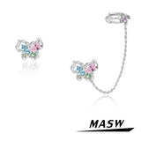Colorful Zircon Butterfly Earrings for Women Girl Gift