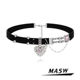 Heart Choker Necklace Trendy Jewelry for Women
