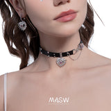 Heart Choker Necklace Trendy Jewelry for Women