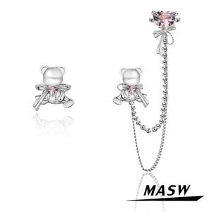 Brass Asymmetrical Earclip Earcuff Earrings For Women