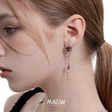 Red Zircon Dangle Earrings High Brass Jewelry for Women