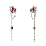 Red Zircon Dangle Earrings High Brass Jewelry for Women