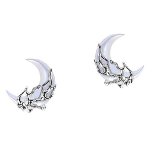 Moon Resin Earrings High Copper Silver Studs Gift