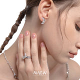 Moon Resin Earrings High Copper Silver Studs Gift