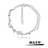 Stone and Pearl Bracelet for Women