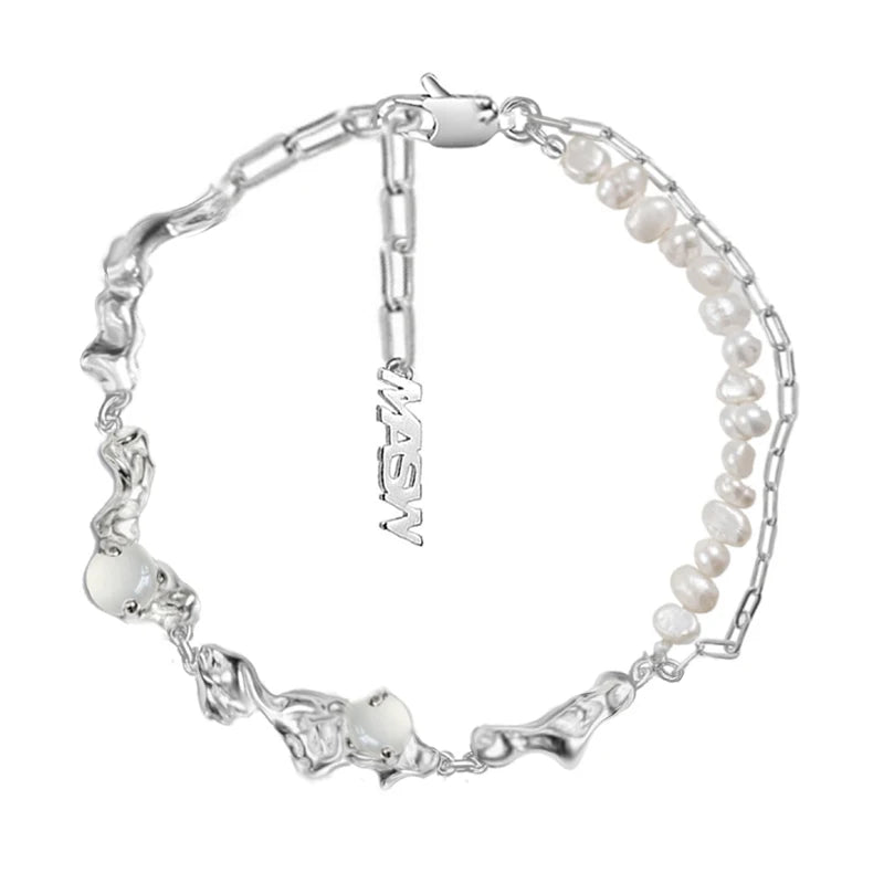 Stone and Pearl Bracelet for Women