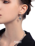 Star Earrings Modern Jewelry High Copper Metal Glass Earrings