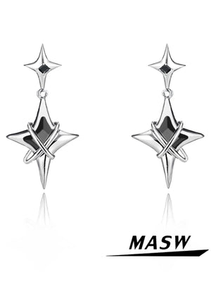 Star Earrings Modern Jewelry High Copper Metal Glass Earrings