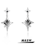Star Earrings Modern Jewelry High Copper Metal Glass Earrings