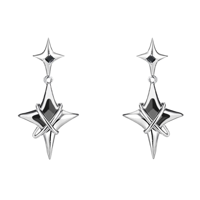 Star Earrings Modern Jewelry High Copper Metal Glass Earrings