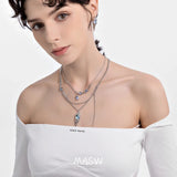 Three Layers Chain Necklace for Women Pendant Necklace for Girl