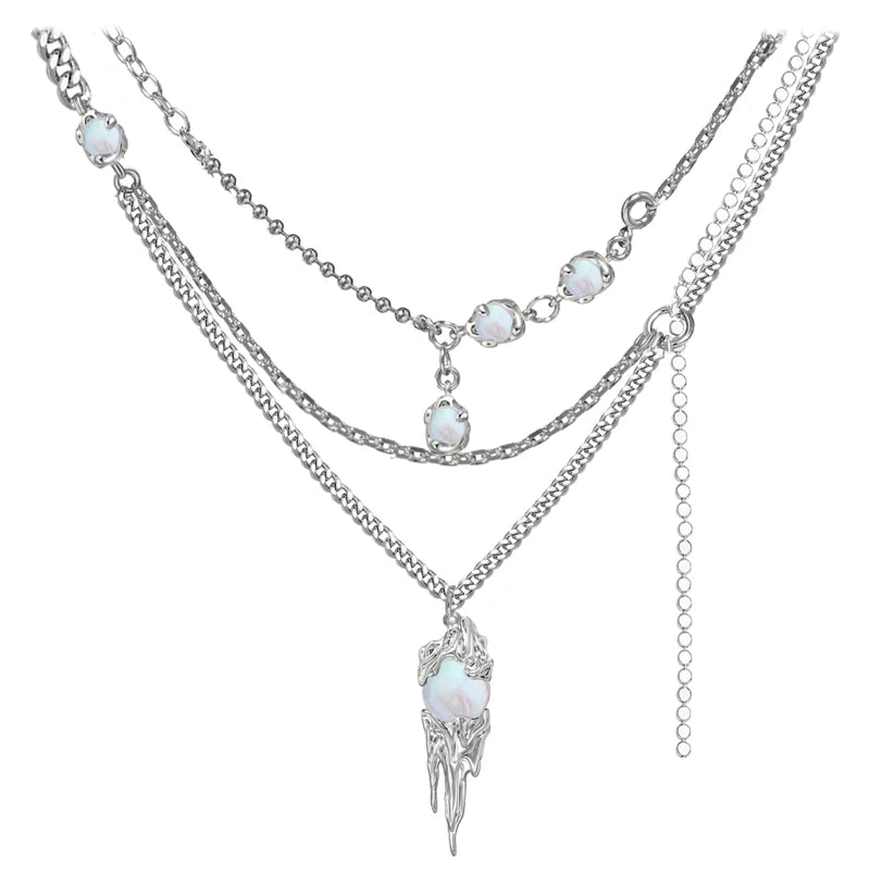 Three Layers Chain Necklace for Women Pendant Necklace for Girl