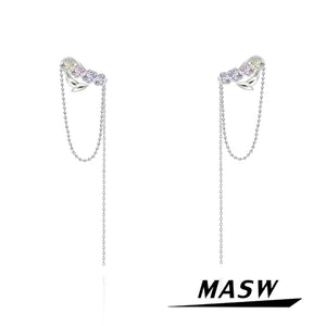 MASW Flower Earcuff Earrings High Copper Zircon Women