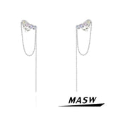 MASW Flower Earcuff Earrings High Copper Zircon Women