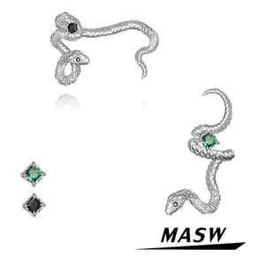 Personality Snake Earrings For Women Jewelry High Brass Earcuff Earrings