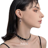 Geometric Silver Plated Heart Zircon Earrings for Women