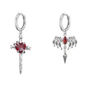 Geometric Silver Plated Heart Zircon Earrings for Women