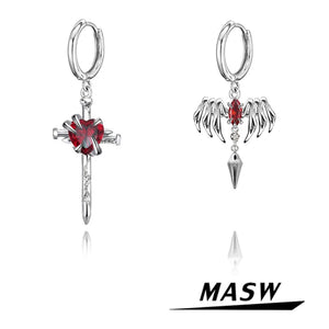 Geometric Silver Plated Heart Zircon Earrings for Women