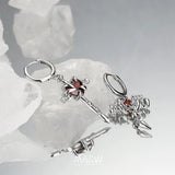 Geometric Silver Plated Heart Zircon Earrings for Women