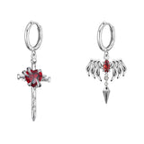 Geometric Silver Plated Heart Zircon Earrings for Women