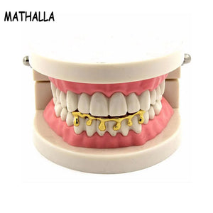 MATHALLA Hip Hop Grill Plating Rose Hip Hop Teeth Dripping Grillz Hat Bottom