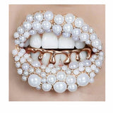MATHALLA Hip Hop Grill Plating Rose Hip Hop Teeth Dripping Grillz Hat Bottom