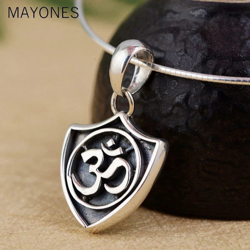 925 Silver Buddha Heart Pendant S925 Thai Silver for Men Women Jewelry
