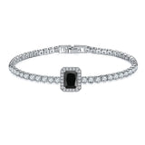 MDCC Women 3mm CZ Tennis Bracelet 6*8mm Rectangle Charm Wedding Party Jewelry