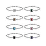 MDCC Women 3mm CZ Tennis Bracelet 6*8mm Rectangle Charm Wedding Party Jewelry