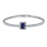 MDCC Women 3mm CZ Tennis Bracelet 6*8mm Rectangle Charm Wedding Party Jewelry
